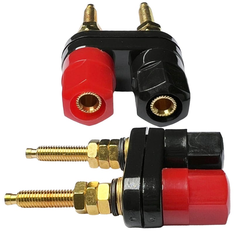 CESS Dual Binding Post Terminal - Amplifier/Speaker/Power Cable Connector - Banana Jack Socket - Length 2.3" (2 Pack) - Image 2